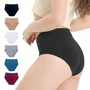 3/$15 Women's High-Waisted Cotton Black Briefs Full Coverage Underwear Panty